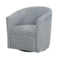 thumbnail image 2 of JERFIT Modern Swivel Barrel Chair with High Back, 360° Rotation, Indigo Blue Herringbone Fabric, for Living Room, Bedroom, Office, 2 of 6