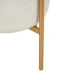 thumbnail image 5 of DecMode 21", 17"H Dome White Metal Planter with Gold Stand (2 Count), 5 of 9