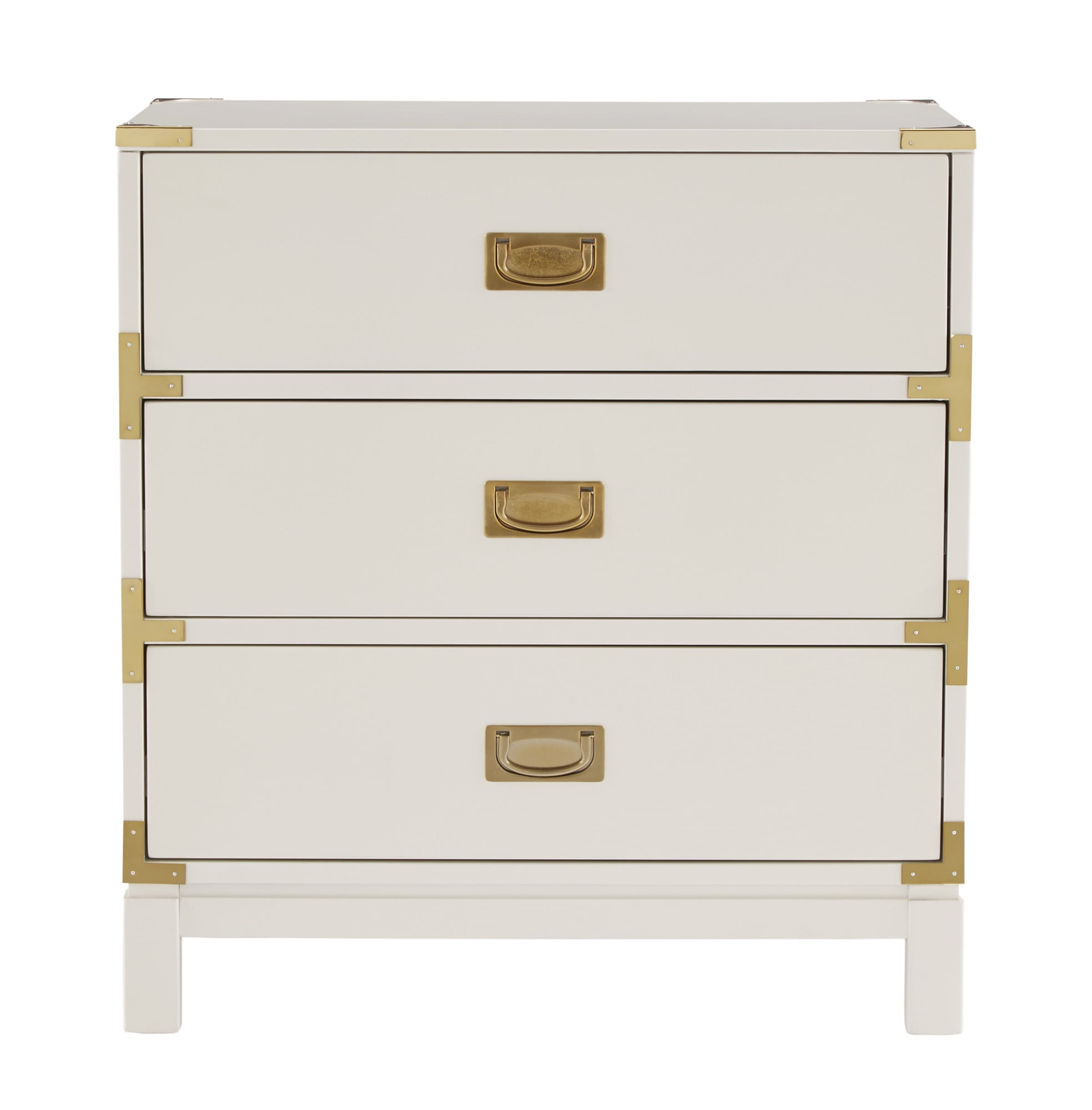 Weston Home Delacour 3-Drawer Gold Accent Nightstand