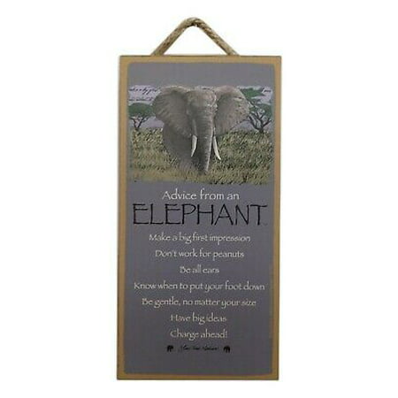ADVICE FROM AN ELEPHANT Know When To Put Foot Down Wood Hanging Plaque 5