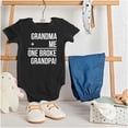 thumbnail image 3 of Grandma Plus Me Is One Broke Grandpa Romper Boys or Girls Infant Baby Brisco Brands 18M, 3 of 6