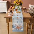 thumbnail image 2 of Orange Blue Starfish Coastal Table Runner 72 Inches, Beach Nautical Coral Shell Vintage Bed Runner Dresser Scarves Tabletop for Indoor Outdoor Parties/Ceremony/Banquet, 18" x 72", 2 of 9