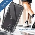 thumbnail image 2 of CellEver Compatible with iPhone 12 Case and iPhone 12 Pro Case, Clear Full Body Heavy Duty Protective Anti-Slip Transparent Cover (2X Glass Screen Protector Included) (6.1 inch, 2020) - Black, 2 of 6
