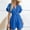 Blue, variant on Jerdar Outfits for Women Summer Casual Short Sleeve Button Down Tops Blouses Shirts and Shorts Set with Pockets Jumpsuit L