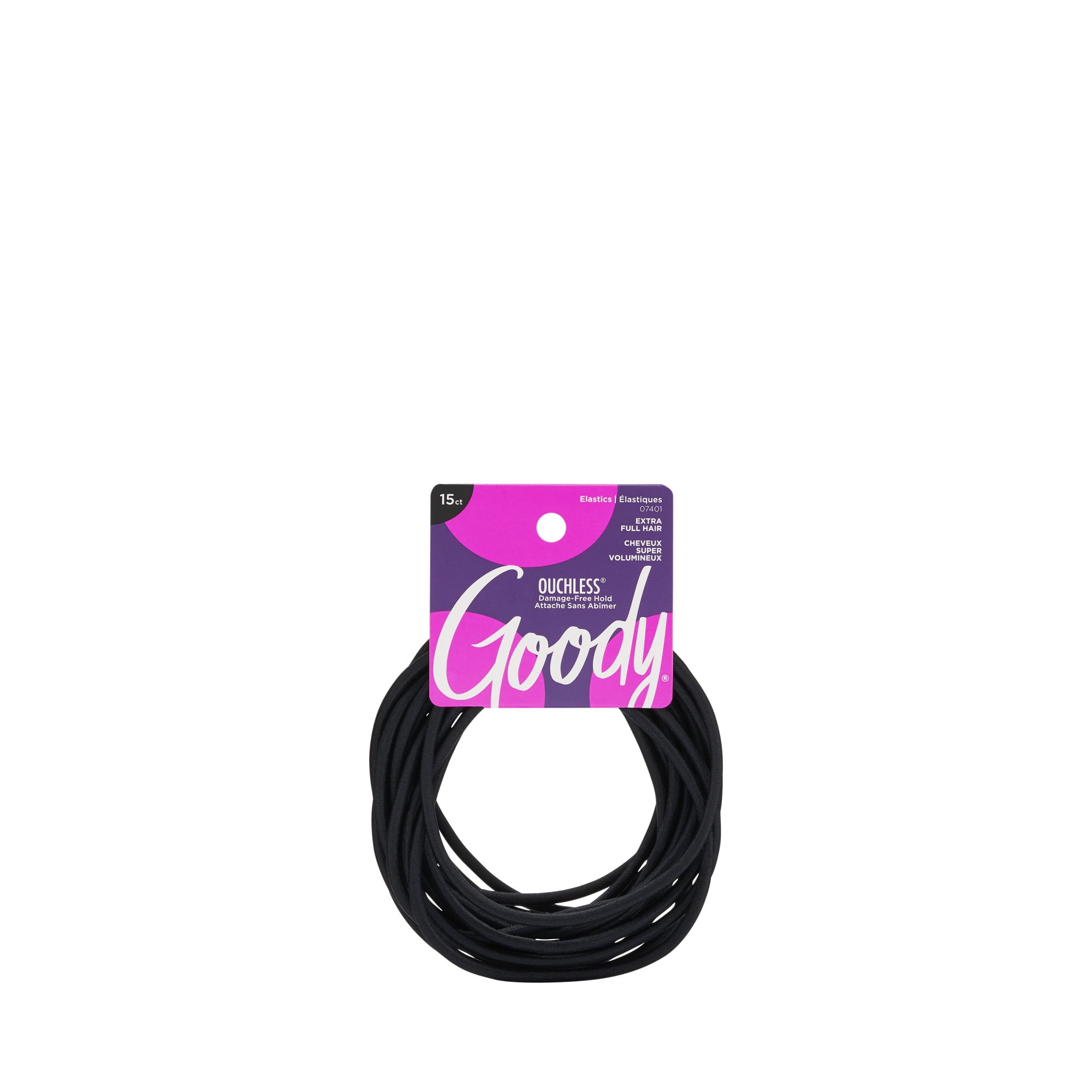 Goody® XL Elastics for Extra Full Hair, Black Hair Ties 15CT