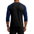 thumbnail image 4 of Havenx Men's Raglan Baseball Tee Shirt 3/4 Long Sleeve Crewneck Shirt Color Block Moisture Wicking T-Shirt Athletic Gym Workout Lightweight Vintage Tops,Navy M, 4 of 5