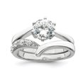 thumbnail image 2 of Sterling Silver Engagement Bridal Wedding Ring Set with Cubic Zirconia (CZ) (CZ), 2 of 4