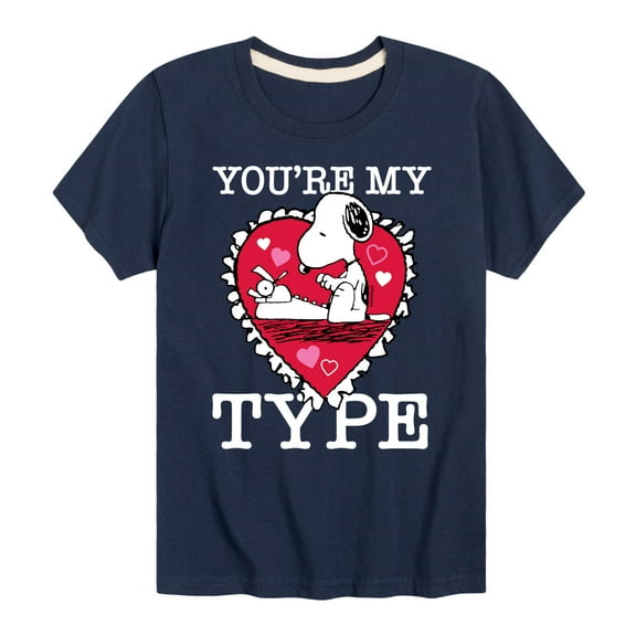 Peanuts - You're My Type - Toddler And Youth Short Sleeve Graphic T-Shirt