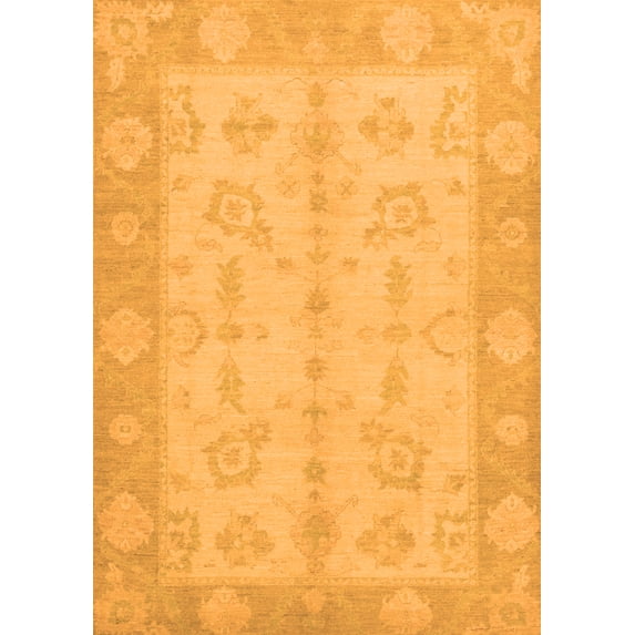 Ahgly Company Indoor Rectangle Oriental Orange Modern Area Rugs, 2' x 5'