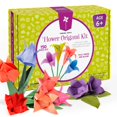 thumbnail image 1 of Juego de papeles de origami Pinwheel Crafts con flores multicolores, 150 unidades, 1 of 6