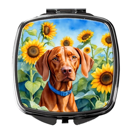 Vizsla in Sunflowers Compact Mirror 2.75 in x 3 in