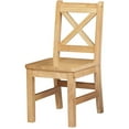 thumbnail image 4 of eHemco Solid Hard Wood Kids Table and X-Back Chairs (4 Chairs Included), Natural, 5 Pieces Set, 4 of 6