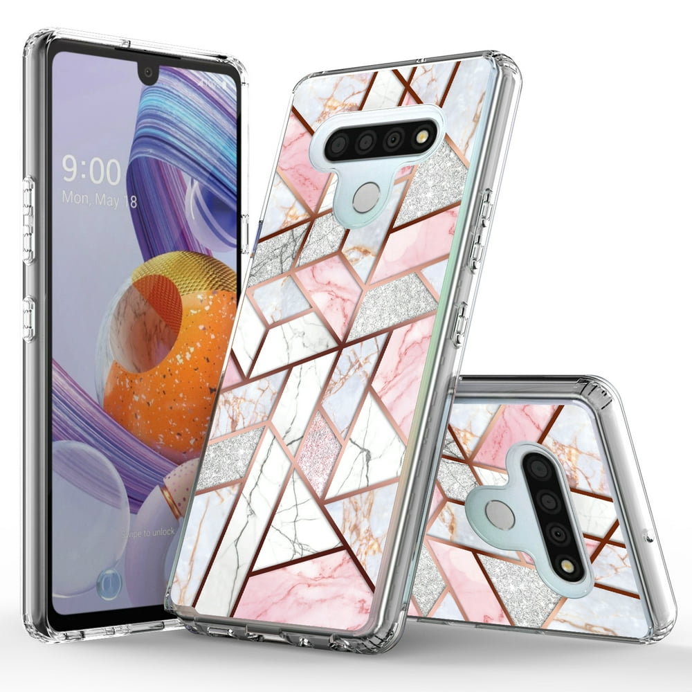 LG Stylo 6 Case, KAESAR Hybrid Bling Glitter Sparkle Laser Polygon