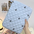 thumbnail image 4 of REMANLAND Women's Bow Detail Satin Quilted Laptop Sleeve Bag, Blue, 4 of 8