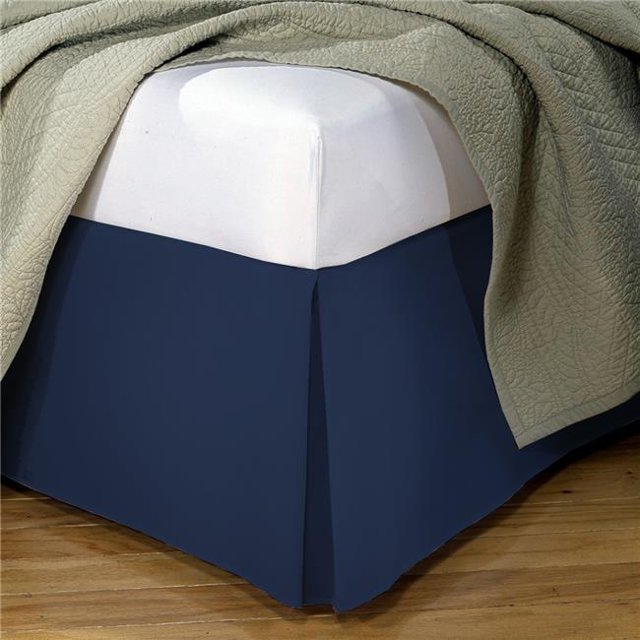 Poplin Tailored Bed Skirt Navy - Queen