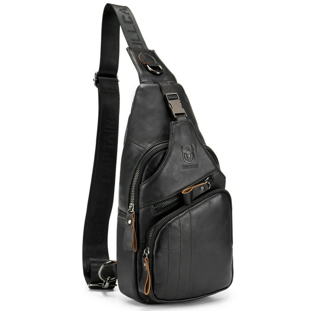 Sac à Bandoulière pour Hommes Résistant à l'Eau en Cuir Anti-Vol Sac de Poitrine Sac à Bandoulière Sac à Dos Décontracté Sac Messager