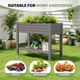 thumbnail image 4 of Nihsuao Elevated Mobile Raised Garden Bed with Storage Shelf & Lockable Wheels, Weather-Resistant HDPE Planter Table for Patio, Herb & Vegetable Growing, Gray, 4 of 7