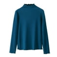 thumbnail image 1 of Kaemgyyd Long Sleeve Tops for Women Fall Winter Thermal Warm Base Layer Undershirt Ribbed Knit Crew Neck Tee Clothes, 1 of 4
