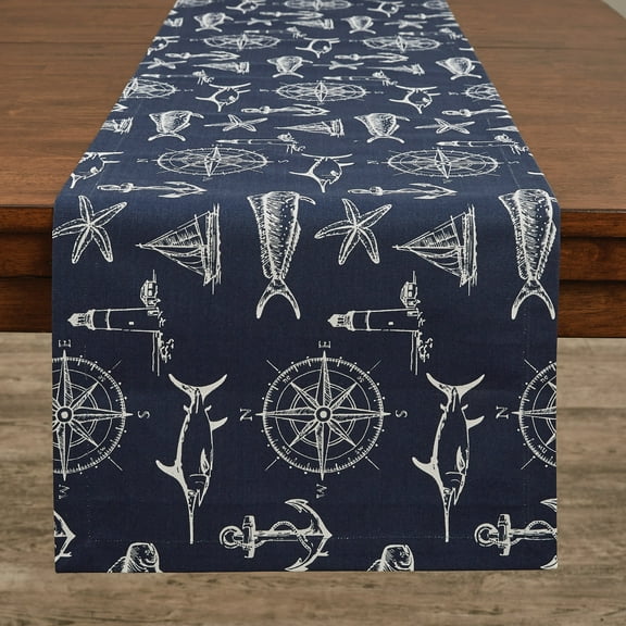 Split P Navy Captain's Quarters Table Runner 15X54