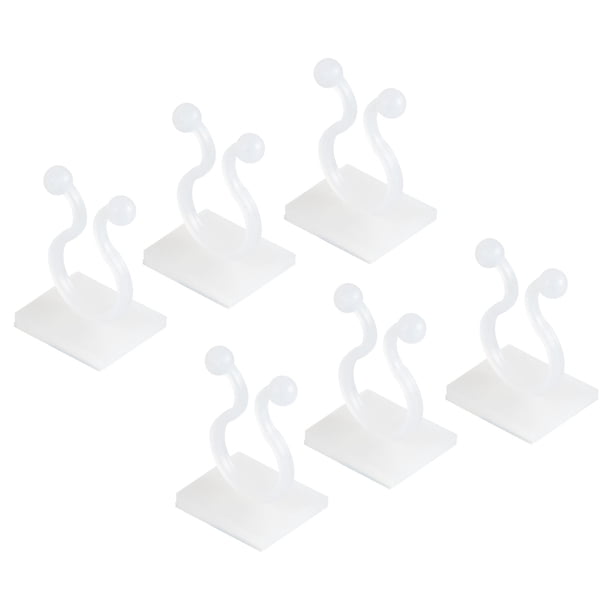 Clips de planta Uxcell, gancho adhesivo autoadhesivo para fijación de escalada, paquete de 100 en blanco