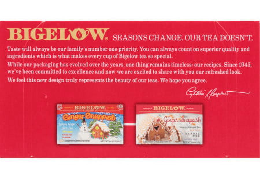 Bigelow Tea Kosher Ginger Snappish Herbal Tea Bags, 108 Ct (6 Boxes of 18)