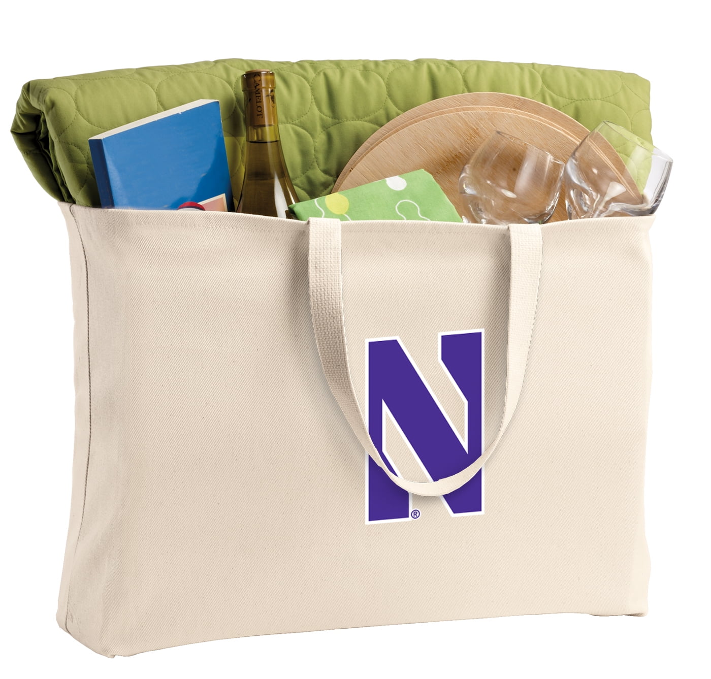 Northwestern Tote Bag Large Northwestern University Shopping Bag
