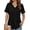 Black, variant on MOSHU Deep V Neck Womens Tops Curved Hem Shirts for Women Fashion Trendy Blouses Casual Loose Fit Tees Tops