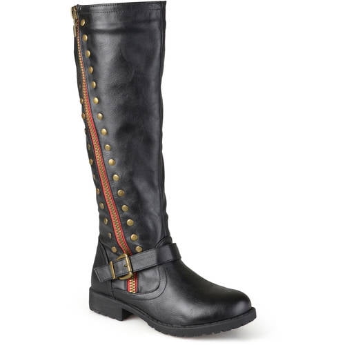 Women's Zipper Studded Riding Boots
