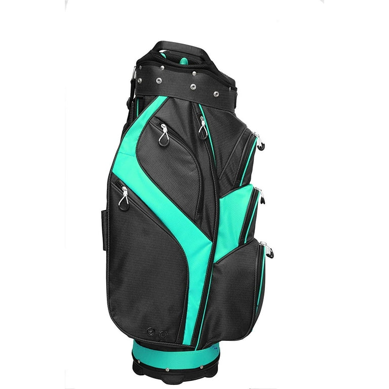 Majek Ladies Black Teal Golf Bag 9 inch 14-way Friendly Separator