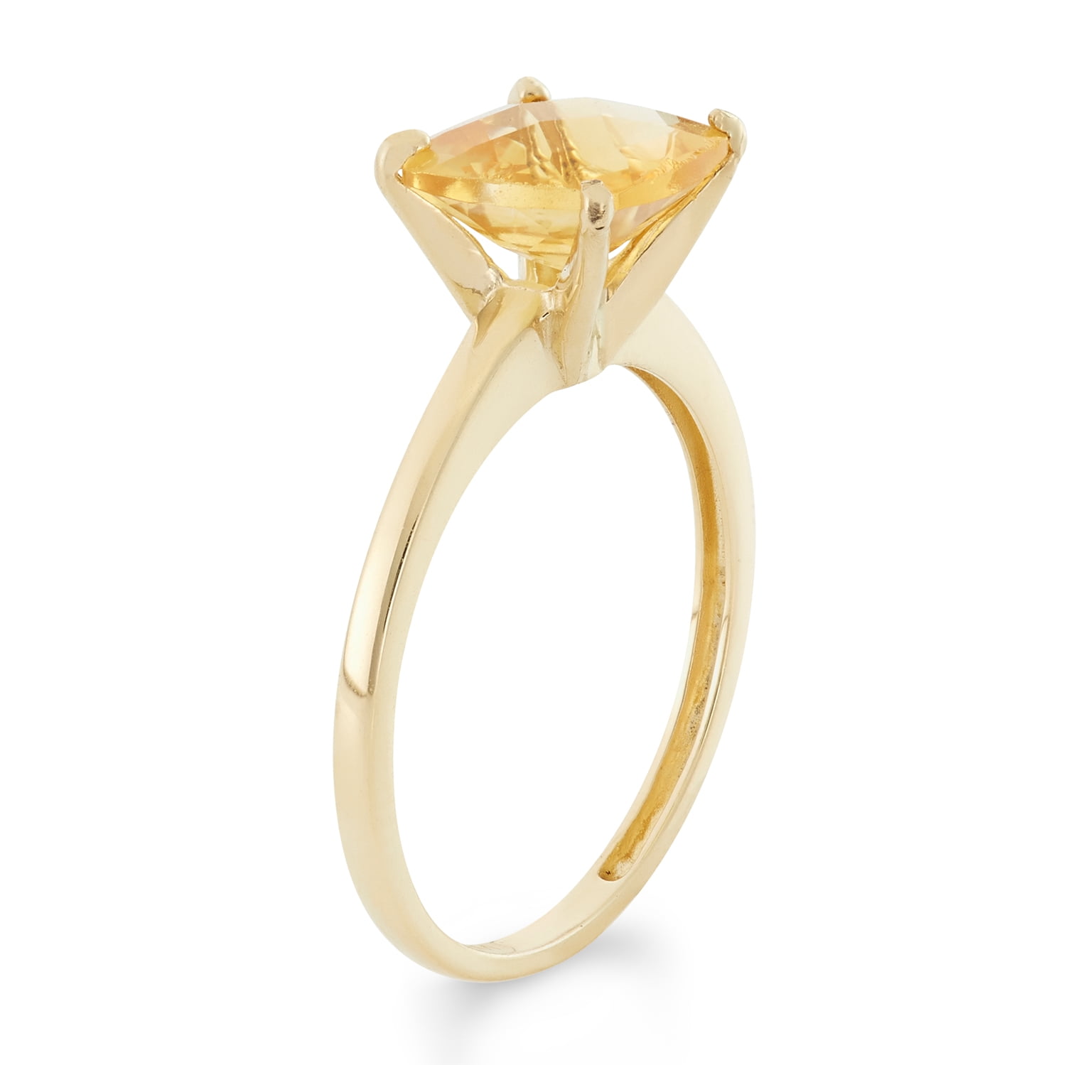 10k gold cushion cut gemstone ring