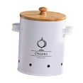 thumbnail image 2 of deevoka Kitchen Vegetable Storage Tin Metal Potato Onion Garlic Storage Bin for Home White Medium, 2 of 9
