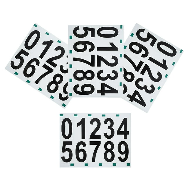 OULII Reflective Black House Number Stickers Self Adhesive for Outdoor Mailbox and Address Signs