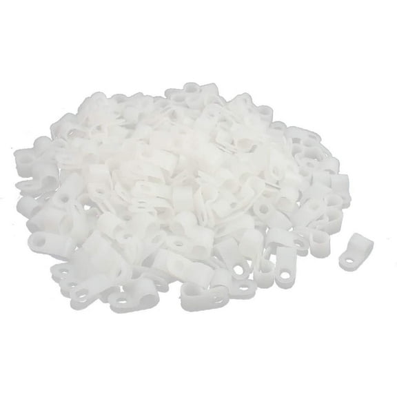 200Pcs creamy-white Nylon R-Type Cable Clamp for 5/16" Dia Wire Hose Tube(Morsetto cavo R-Type in nylon bianco 200Pcs per tubo del tubo di diametro Dia da 5/16' '
