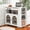White + MDF + Classic + European + Modern, variant on ChenyueFurn Rolling Kitchen Island with Extendable Table, LED & Power Outlet,Grey-Blue