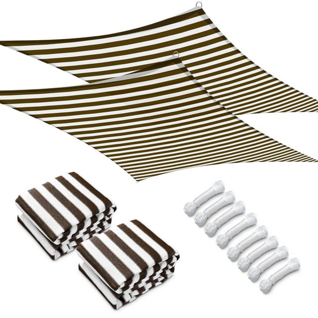 Yescom 2 Pack 18x18 Ft 97% UV Block Square Sun Shade Sail Canopy Patio Backyard Deck