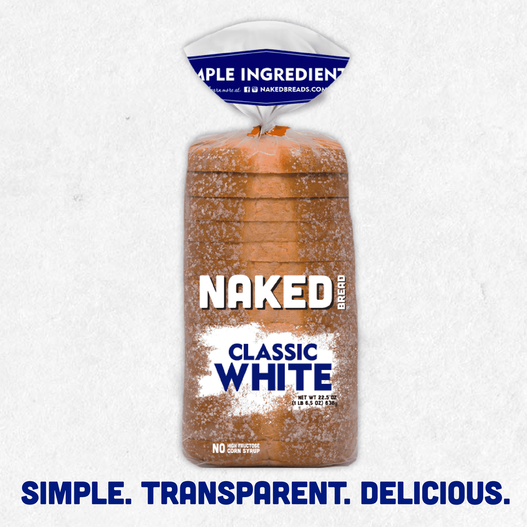 Naked Bread Thick Sliced Classic White Sandwich Bread Loaf, 22.5 oz