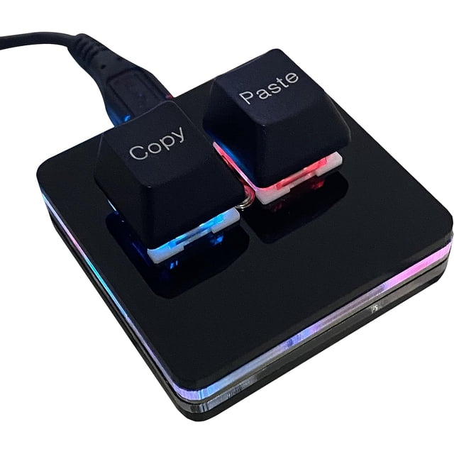 BTXETUEL Copy and Paste 2-Key Keyboard SAYO OSU Keypad Hotswap One Handed Mechanical Gaming Keyboard Cherry Switch RGB Backlit Mini USB Keypad for macros or Rhythm Games