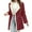 Red, variant on Women's Winter Notch Lapel Double Breasted Peacoat Sherpa Fleece Lined Faux Suede Jacket Coat