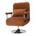 thumbnail image 3 of Sofá Silla,Sofá cama 2 en 1,silla,tumbona convertible,Sillón plegable para sofá con almohada giratoria 360,Sofá cama con respaldo ajustable de 5 posiciones,Chaise Lounge Cama Café, 3 of 9