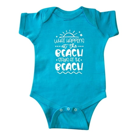 

Inktastic Spring Break What Happens at the Beach Stays at the Beach Gift Baby Boy or Baby Girl Bodysuit