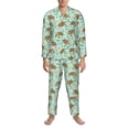 thumbnail image 3 of Balery Cute Sea Turtles Pijama para Hombre de Dos Piezas con Manga Larga, Conjunto de Dormir y Descanso Suave con Bolsillos-Medium, 3 of 7