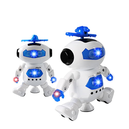 Kids Smart Electronic Walking Robot Dancing Music Lightening Rotating Toys Gifts 