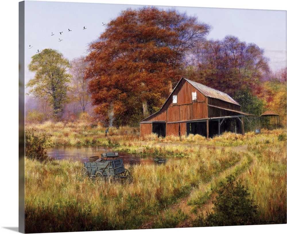 Great BIG Canvas "Red Barn" Canvas Wall Art 30x24