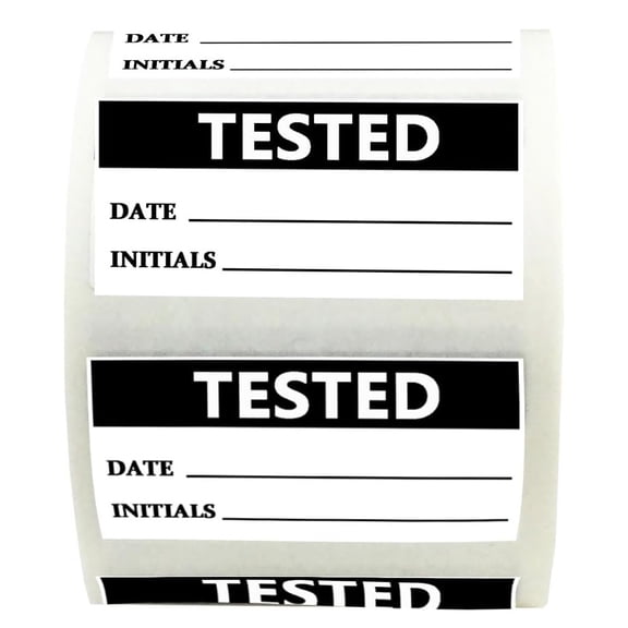 500pcs Tested Label Stickers 1.5" x 0.75" Manufacturing Inspection QC Passed Tested Stickers
