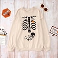 thumbnail image 3 of Women Halloween Sweatshirt X-Ray Skeleton Maternity Sweatshirt Funny Pregnancy Announcement Crewneck Pullover Tops, 3 of 10
