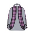 thumbnail image 3 of Purple and Black Checkered Pattern Backpack for School, Cute School Bag with Adjustable Shoulder Straps and Padded Back, 15.3"x11"x6.7", 3 of 5