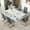 71 Inch Table+6 Gray(Silver), variant on JUFU 71" Modern Dining Table Set for 6, Faux Marble Dining Table with White PU Leather Chairs and Silver Legs, Elegant Dining Room Set for Kitchen & Living Room