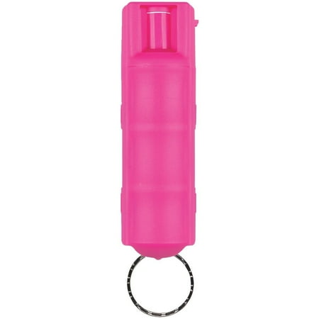 SABRE RED Pepper Spray Police Strength Compact, Pink Case with Key Ring (Max Protection 25 Shots, up to 5X's More)