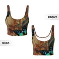 thumbnail image 5 of Fotbe Vintage Butterfly Green Pattern Womens' Sports Bra Longline Wirefree Padded with Medium Support Sports Moisture-Wicking Workou Vest,Tank Top-XX-Large, 5 of 9
