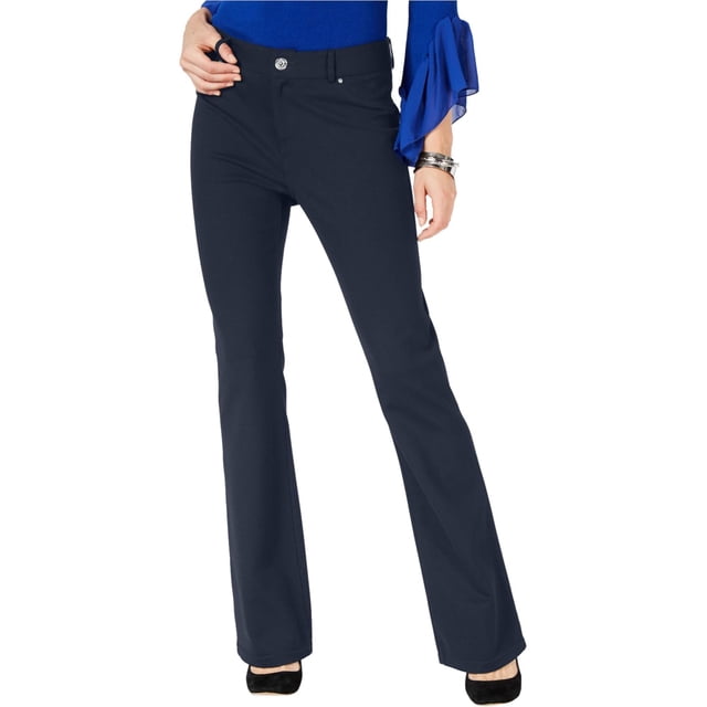 Pantalones casuales de corte bota para mujer de INC, azul, 12